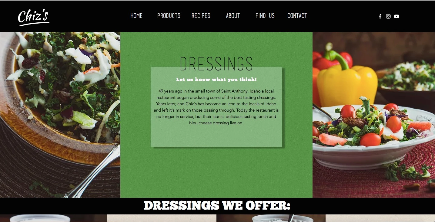 Chiz's Foods Website Design