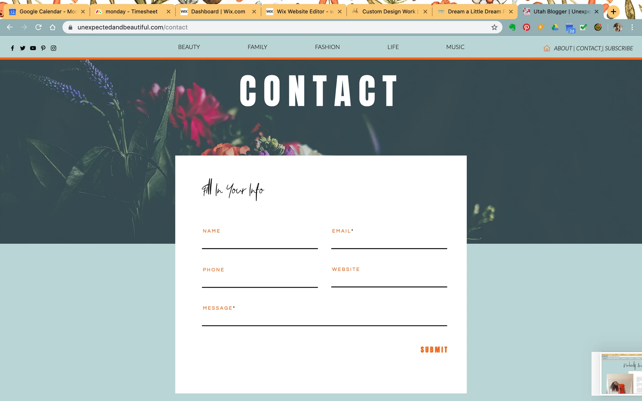 Unexpected and Beautiful Blog Design