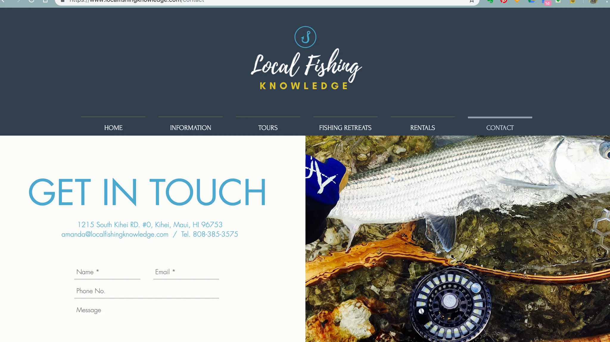 Local Fishing Knowledge Website Design
