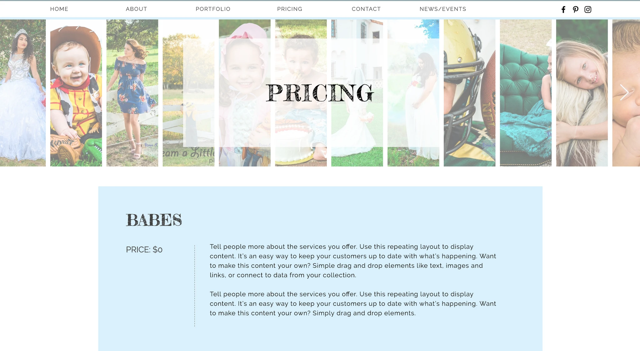 Dream a Little Dream Photography Website Design