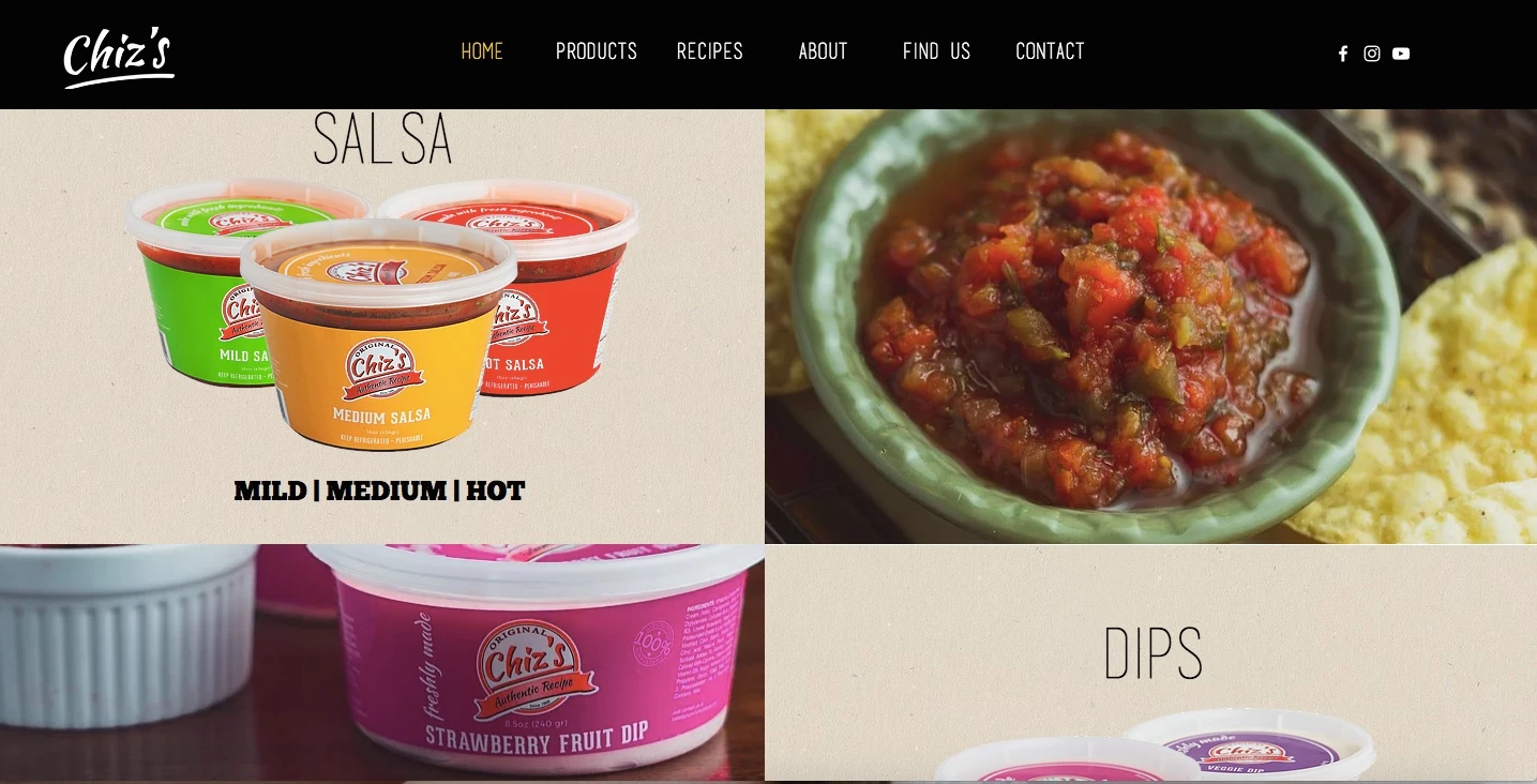 Chiz's Foods Website Design