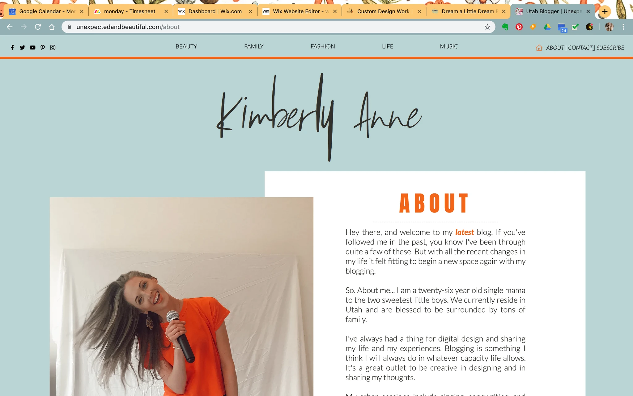 Unexpected and Beautiful Blog Design
