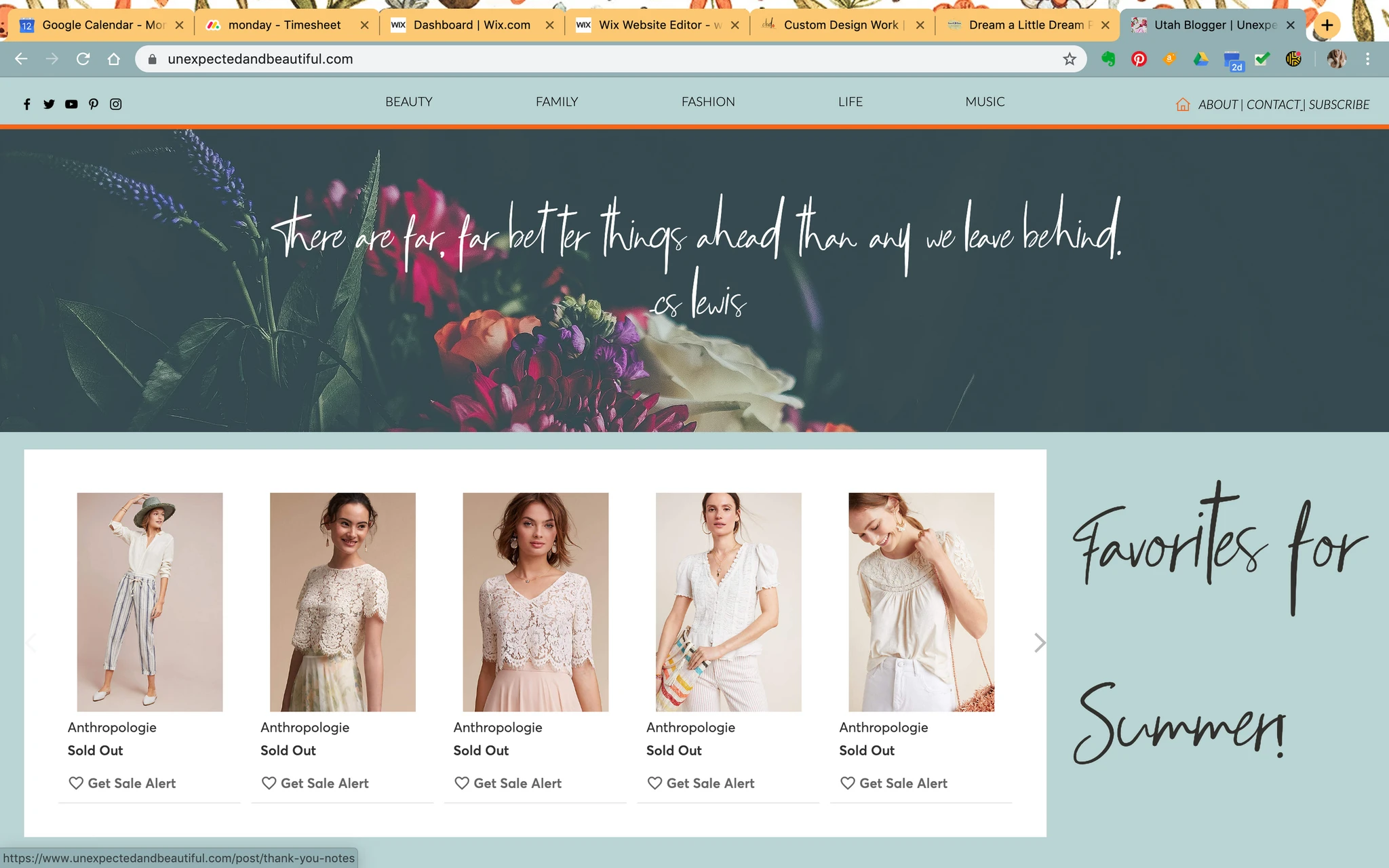 Unexpected and Beautiful Blog Design