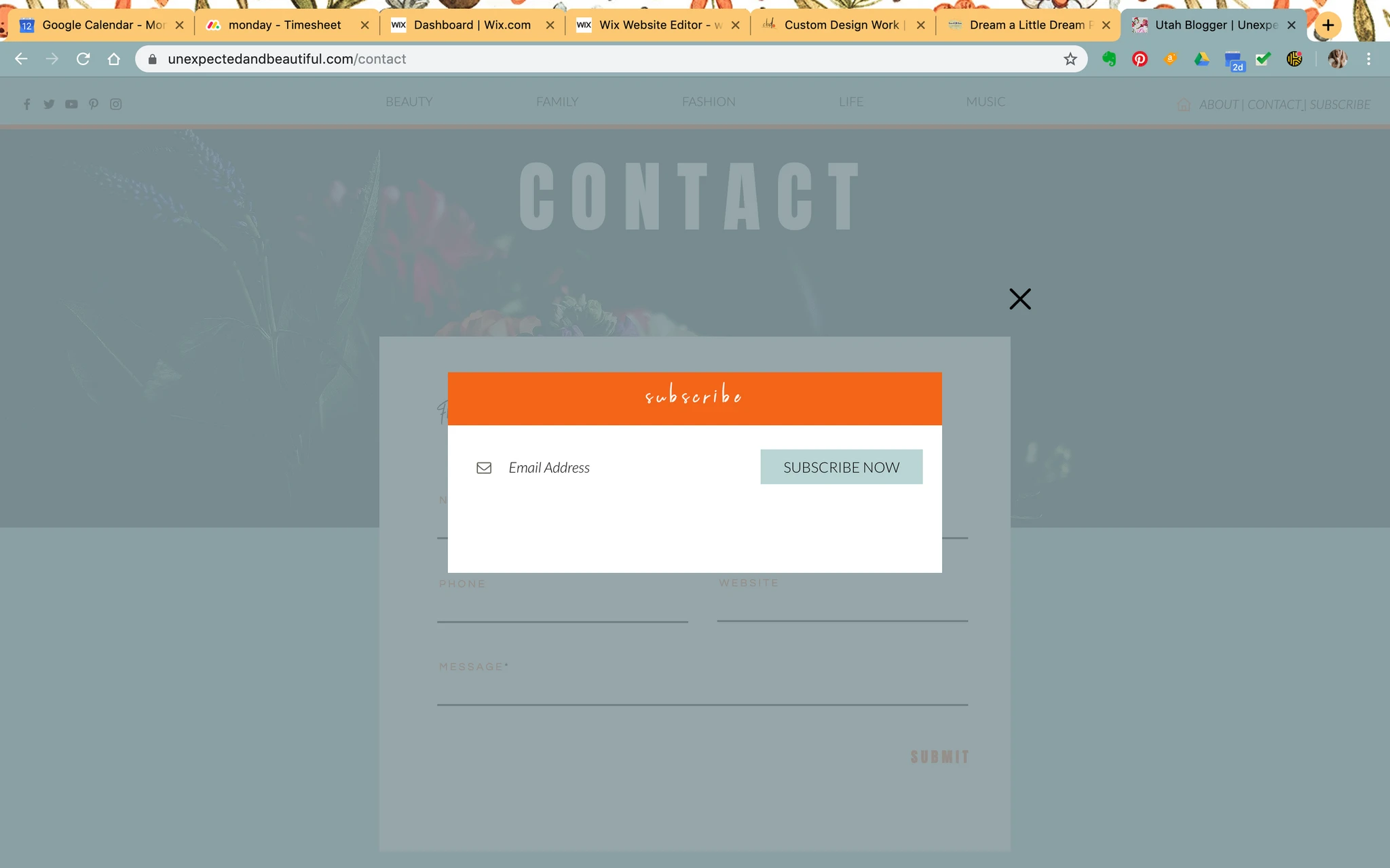 Unexpected and Beautiful Blog Design