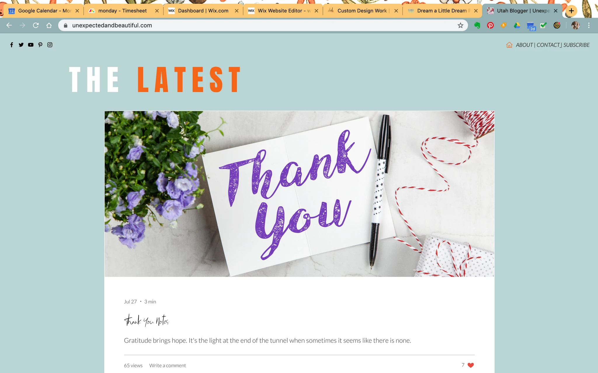 Unexpected and Beautiful Blog Design