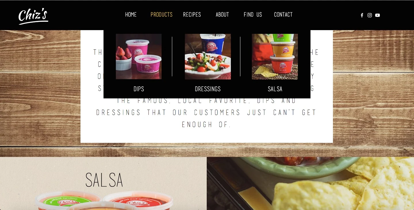 Chiz's Foods Website Design